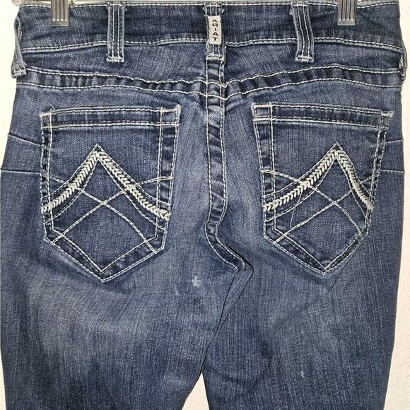 Ariat Real Jeans Women Sz 27R Mid Rise Straight Leg Blue Denim Length 31 - Picture 5 of 13
